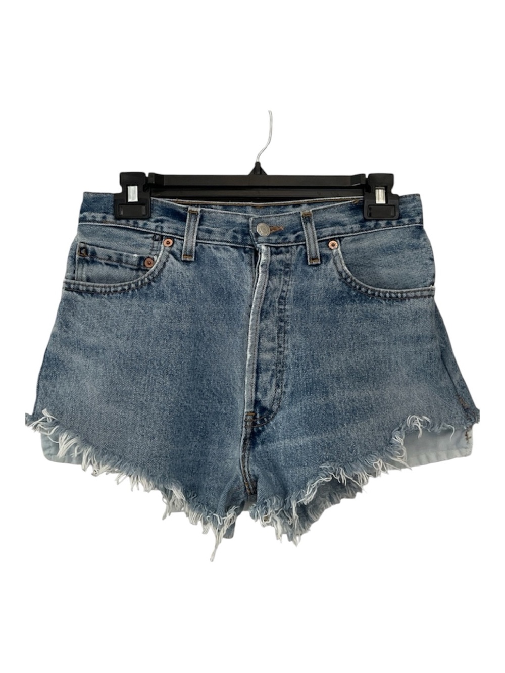 Levi’s button up cutoff distressed short shorts